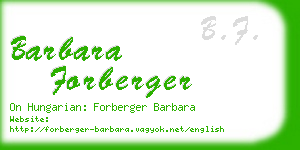 barbara forberger business card